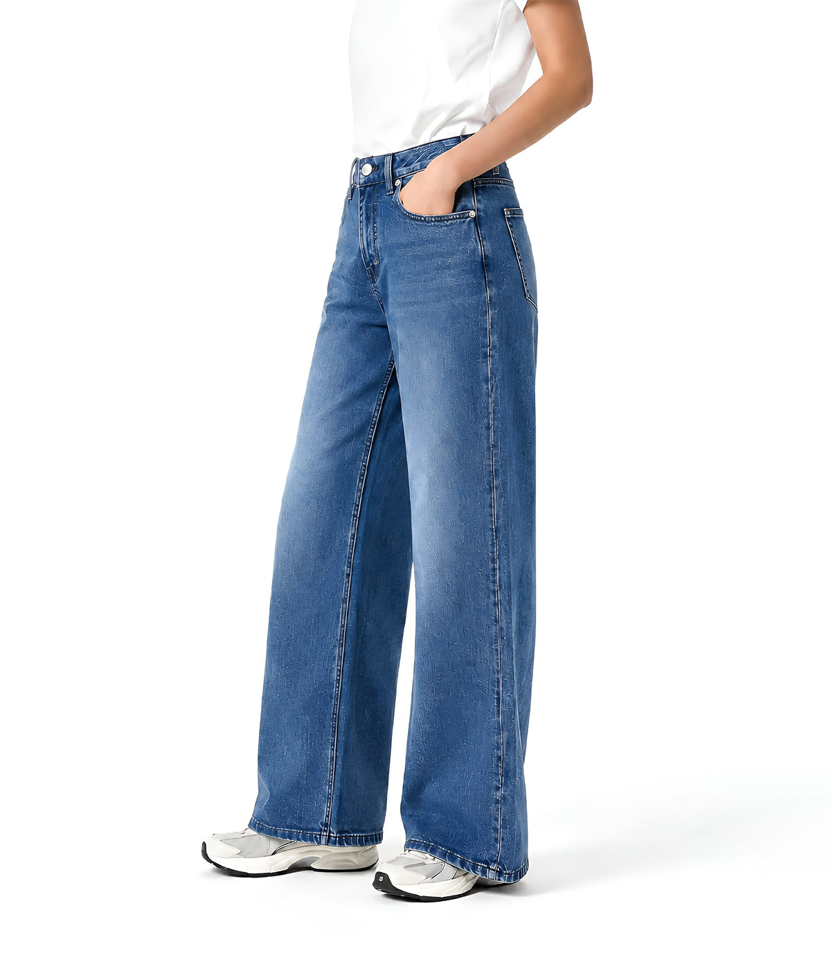 Mid Blue wide leg jeans