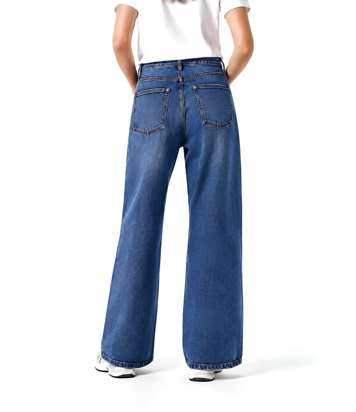 Mid Blue wide leg jeans