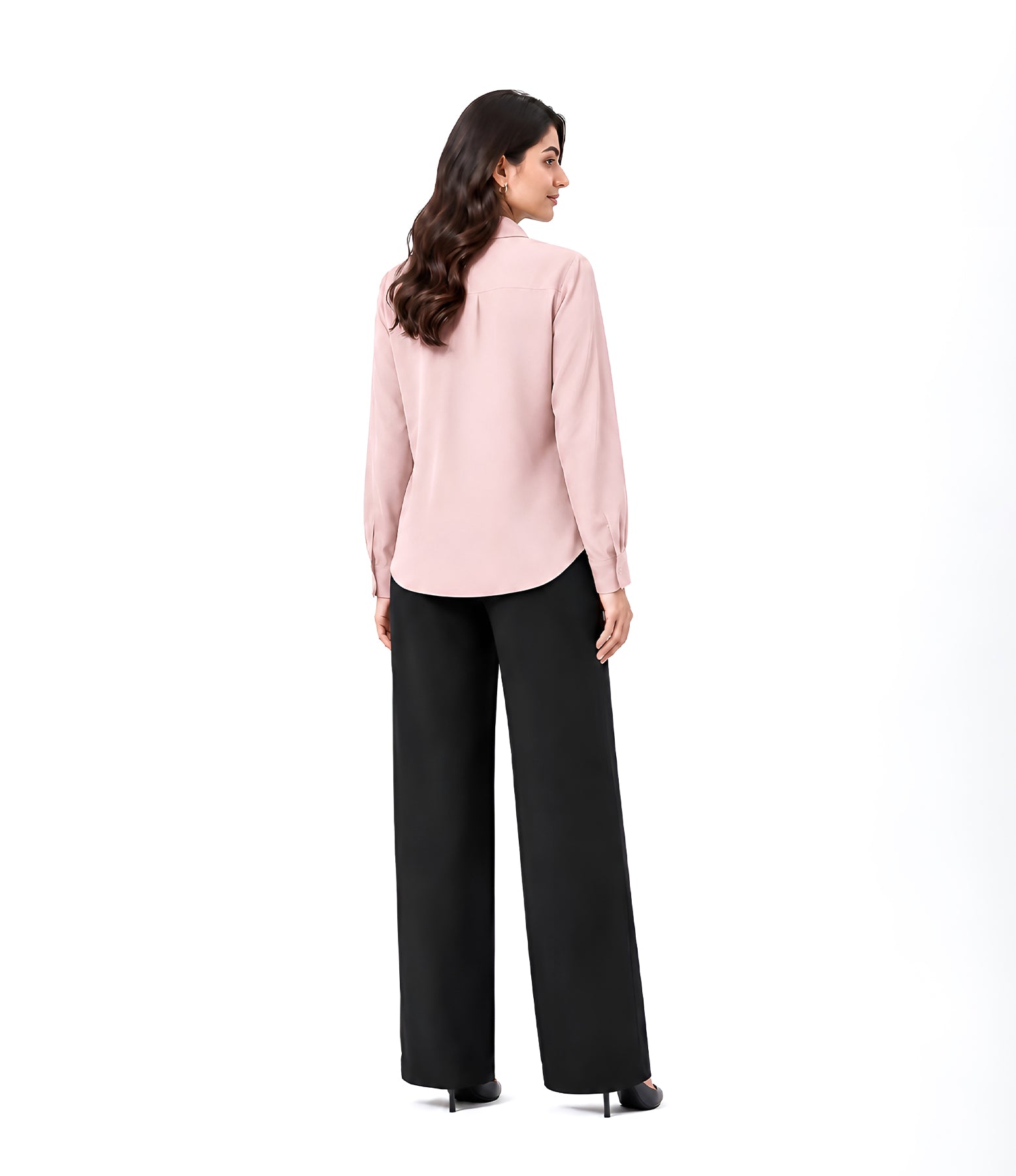 Baby Pink Button Down With Black Flapper Cordset
