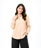 Beige Button Down With Black Flapper Cordset