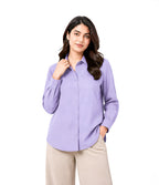 Lilac Button Down With Beige Flapper Cordset