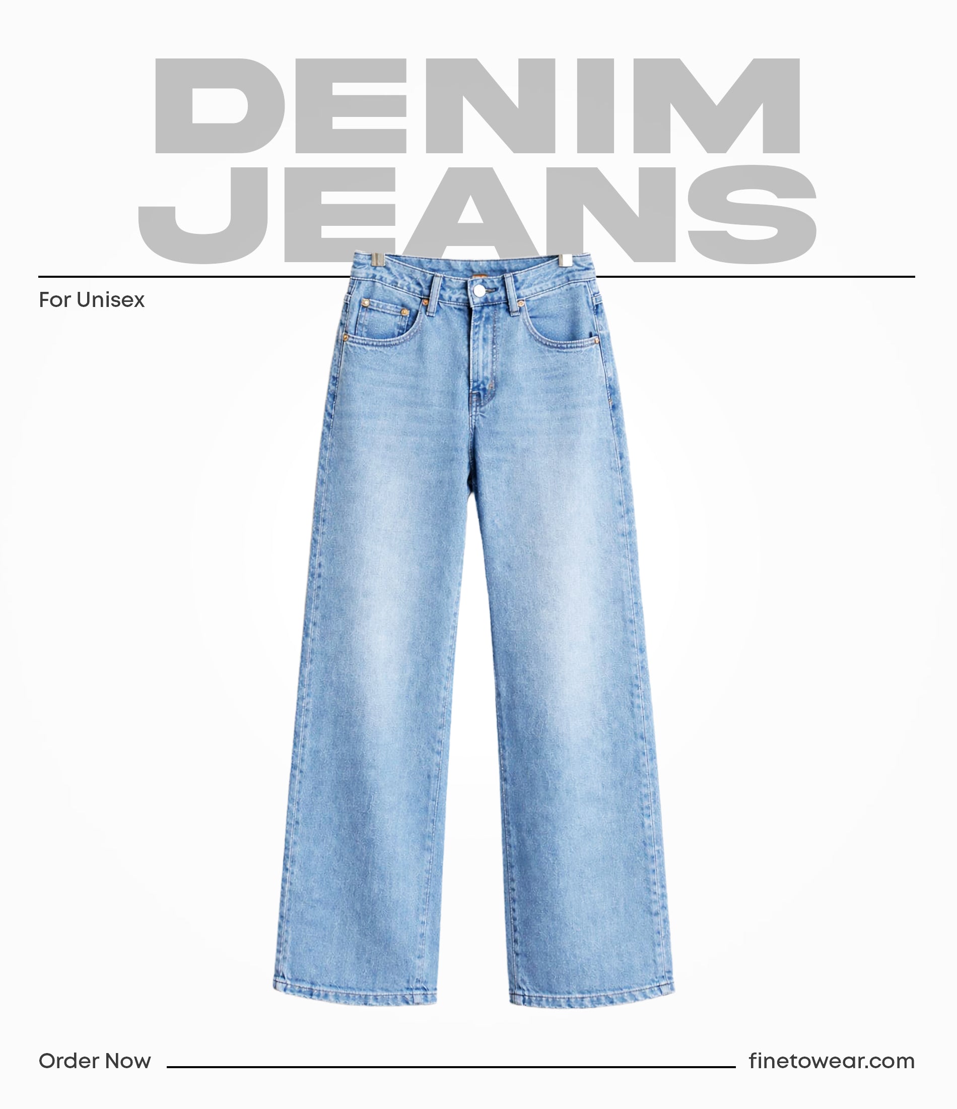 Sky Blue Wide Legs Jeans