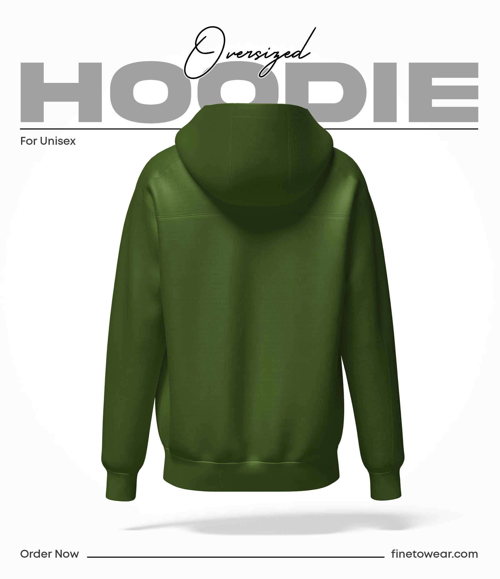 Classic Dark Olive Green Oversize Hoodie