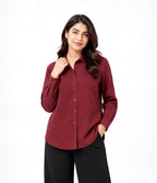 Maroon Button Down With Black Flapper Cordset