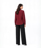 Maroon Button Down With Black Flapper Cordset