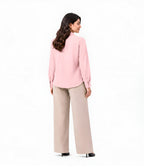 Baby Pink Button Down With Beige Flapper Cordset