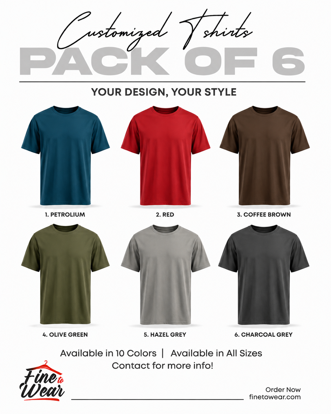 Premium Pack of 6 T-Shirts