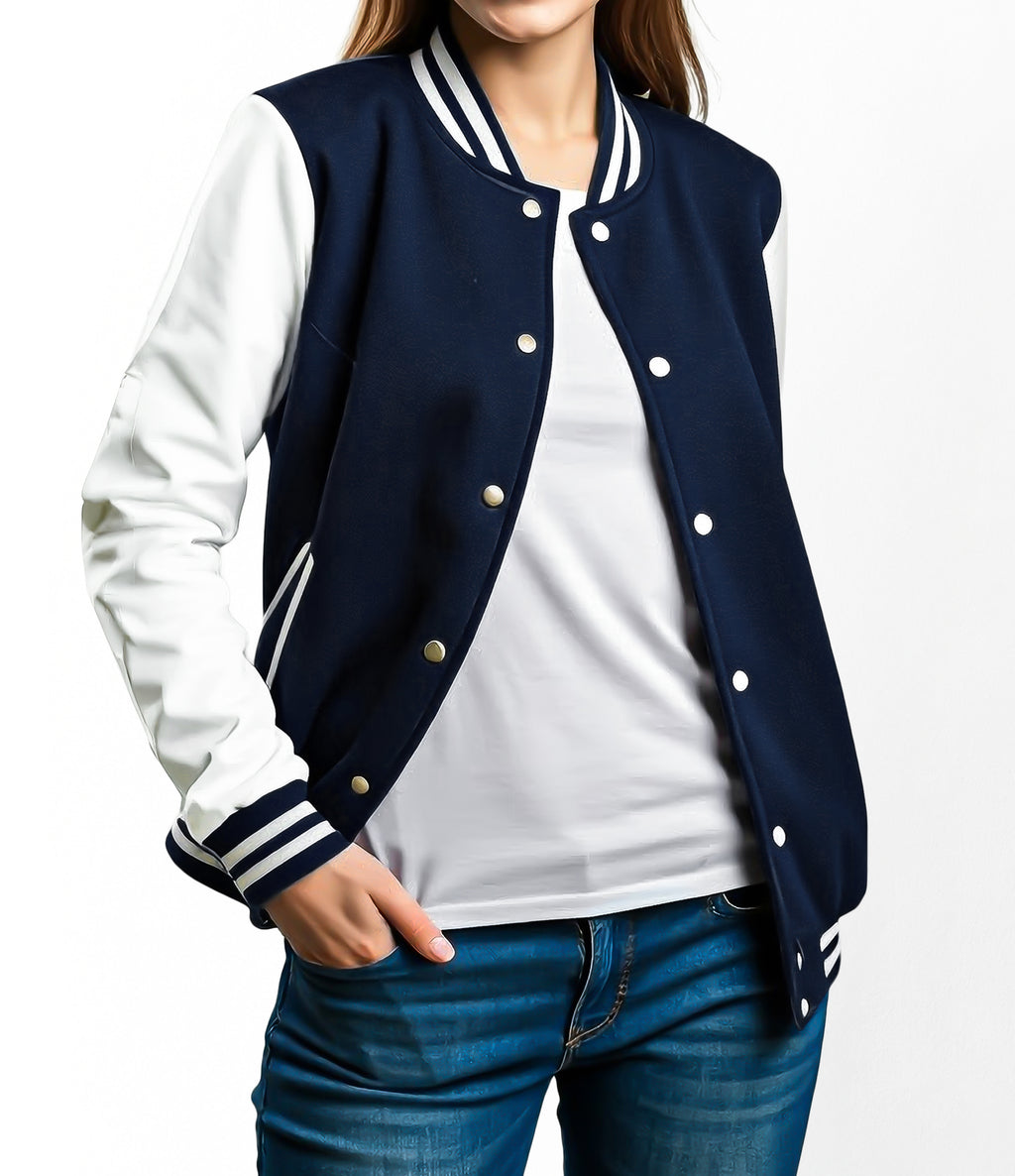 Dark Blue Varsity Baseball Jacket
